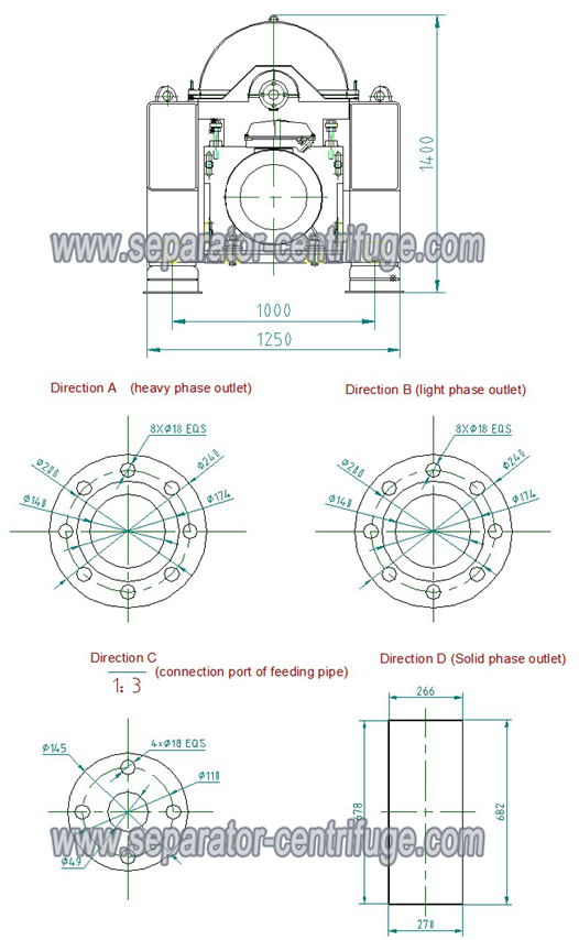 3 Phase Liquid Solid Separation Decanter Centrifuge , Centrifugal Machine