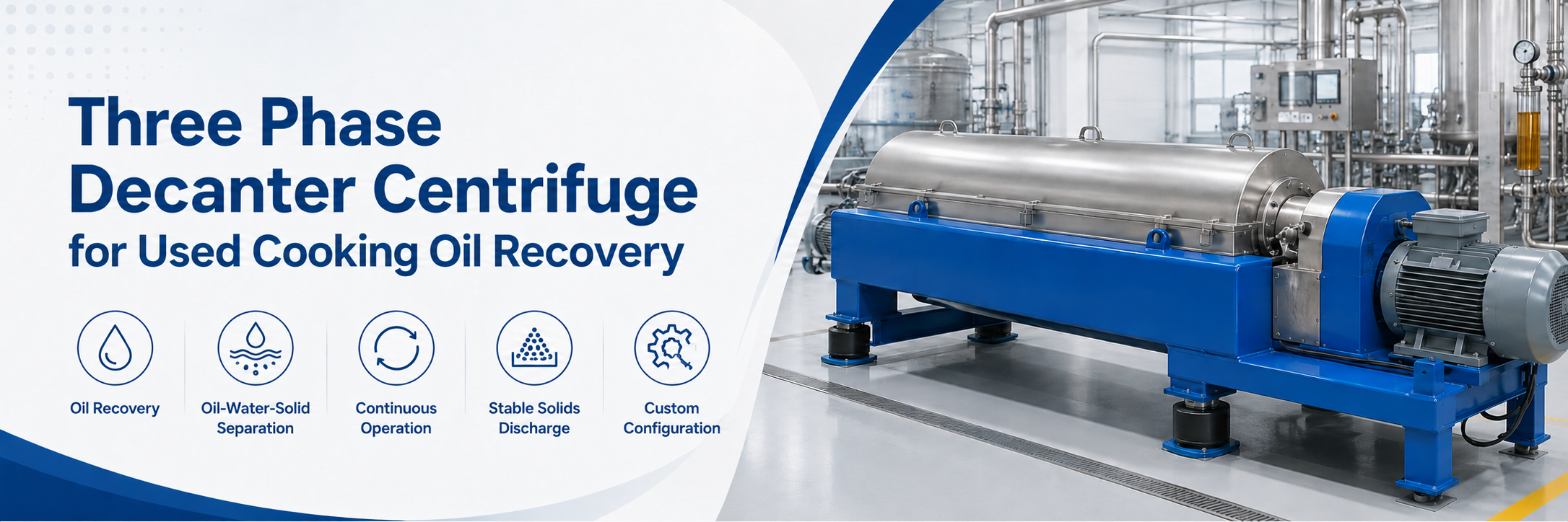 Fish Oil Separation Large Volume Anti-Corrosive 3 Phase Centrifuge Decanter